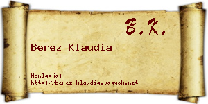 Berez Klaudia névjegykártya